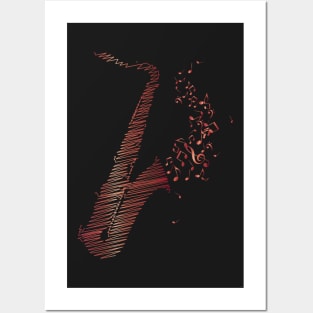 Creative Saxophone Art - Red Mix Posters and Art